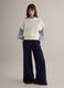 White cotton blend eyelet knit regular fit jumper_1