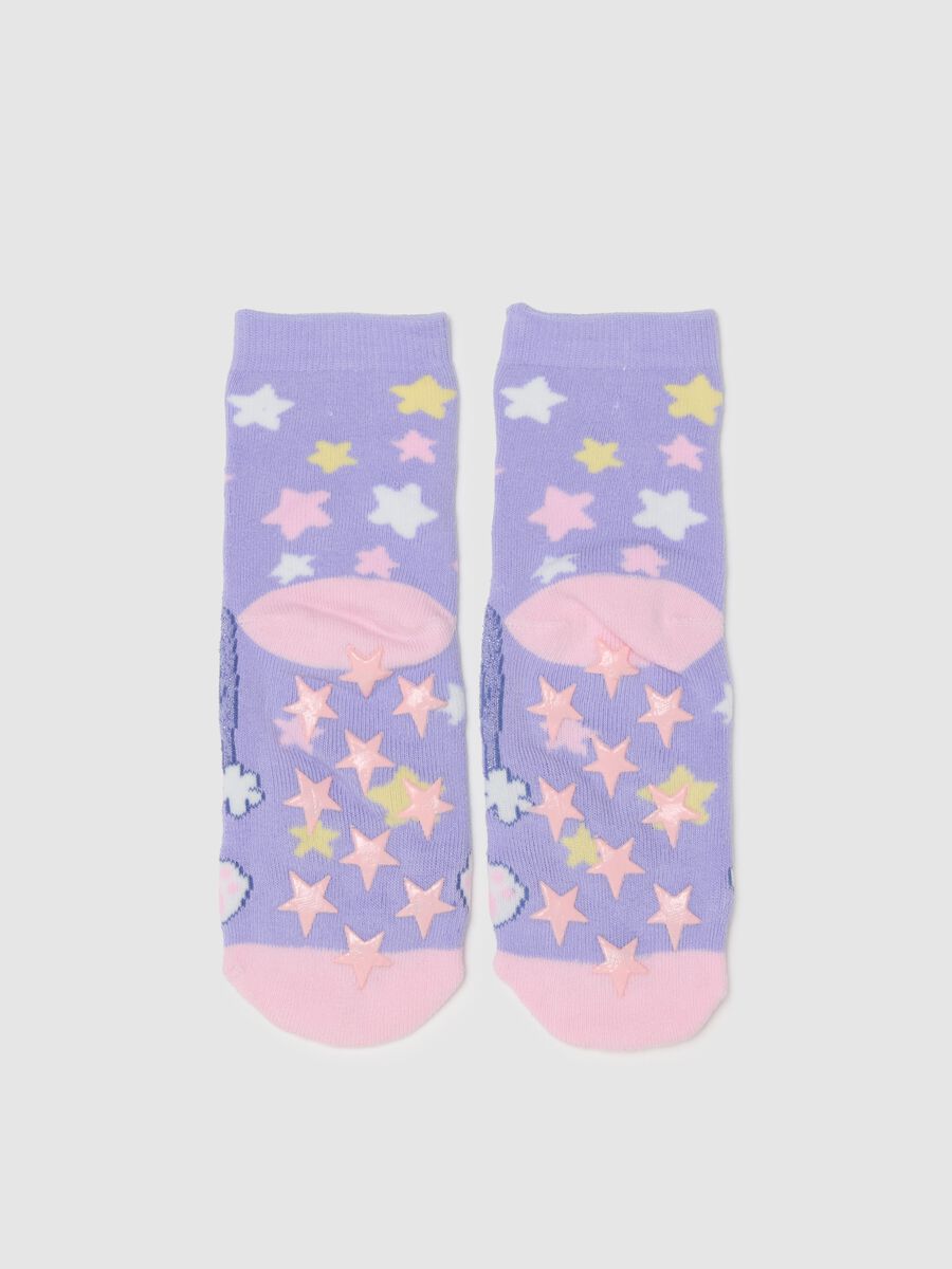 Girls' Multicolour Cotton Blend Non-Slip Socks_1
