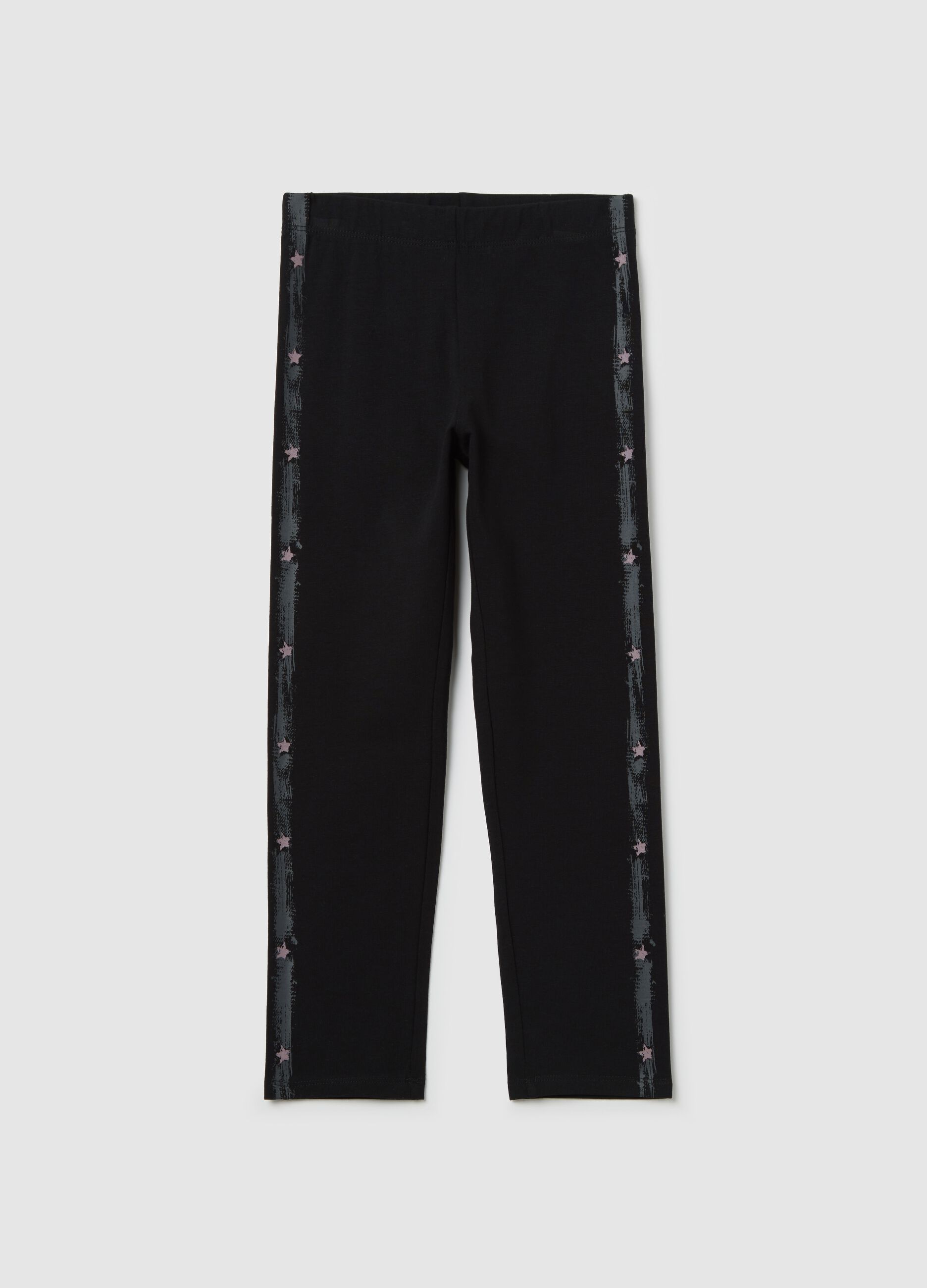 Black leggings in stretch cotton