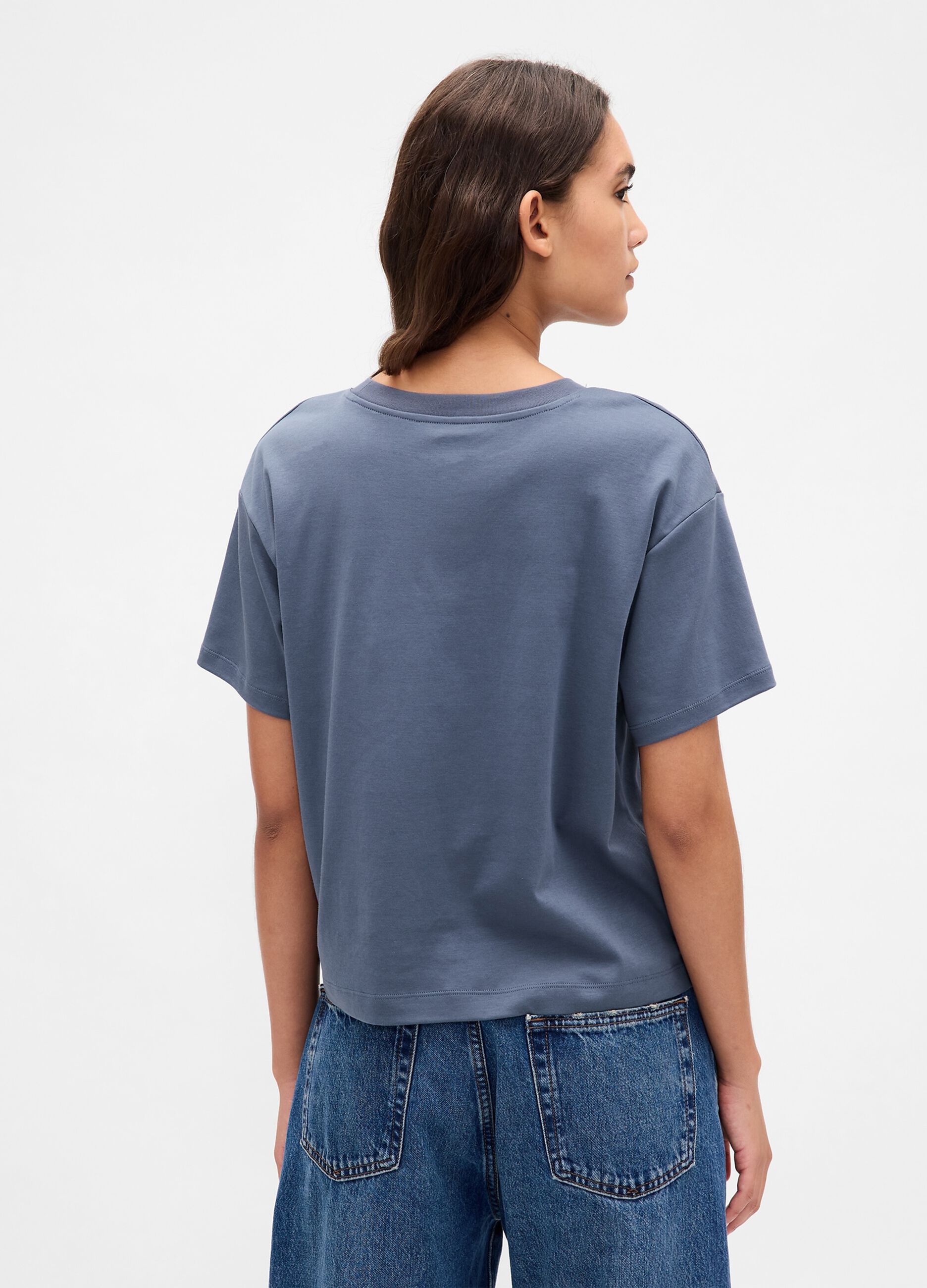 T-shirt blu in cotone