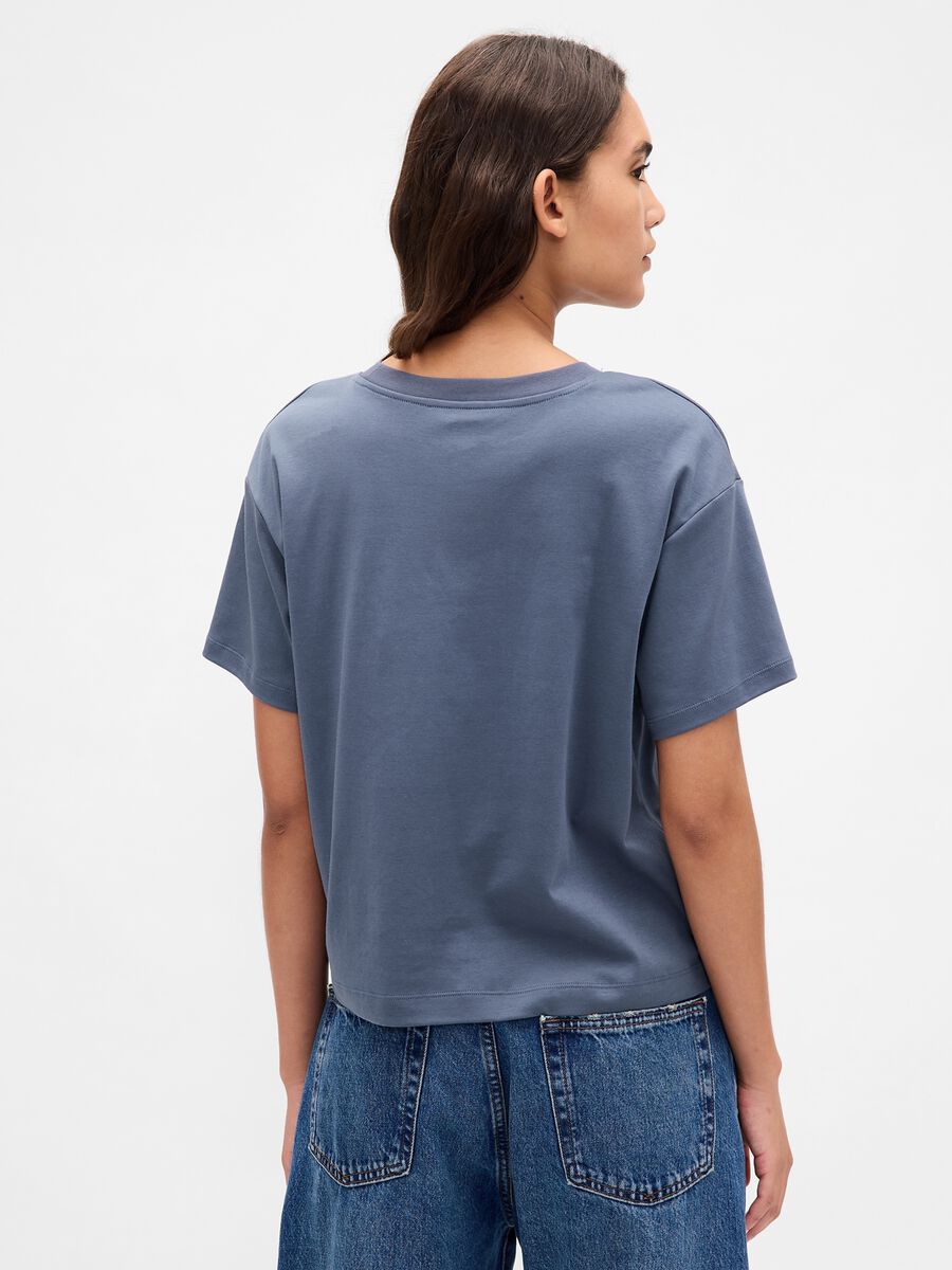 T-shirt blu in cotone_2