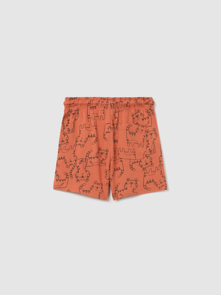 Jersey Bermuda shorts with drawstring and print_1