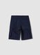 Shorts cargo in cotone elasticizzato blu da ragazzo regular fit_1