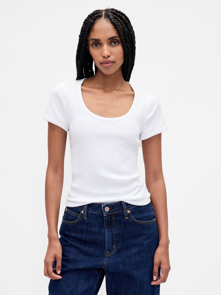 T-shirt bianca elasticizzata_0
