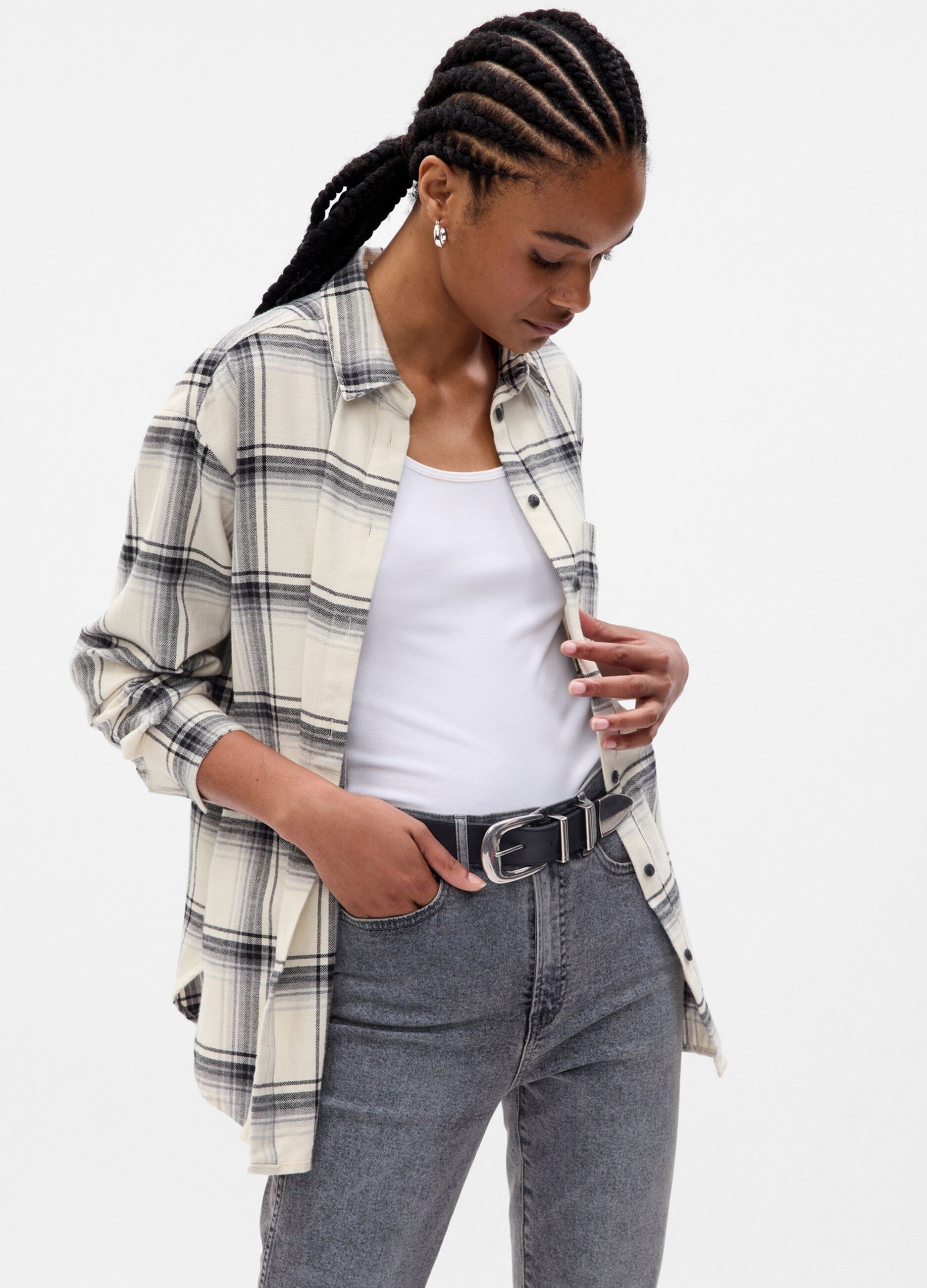 Camicia flanella oversize shop