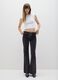 Black Corduroy Flare Trousers_0