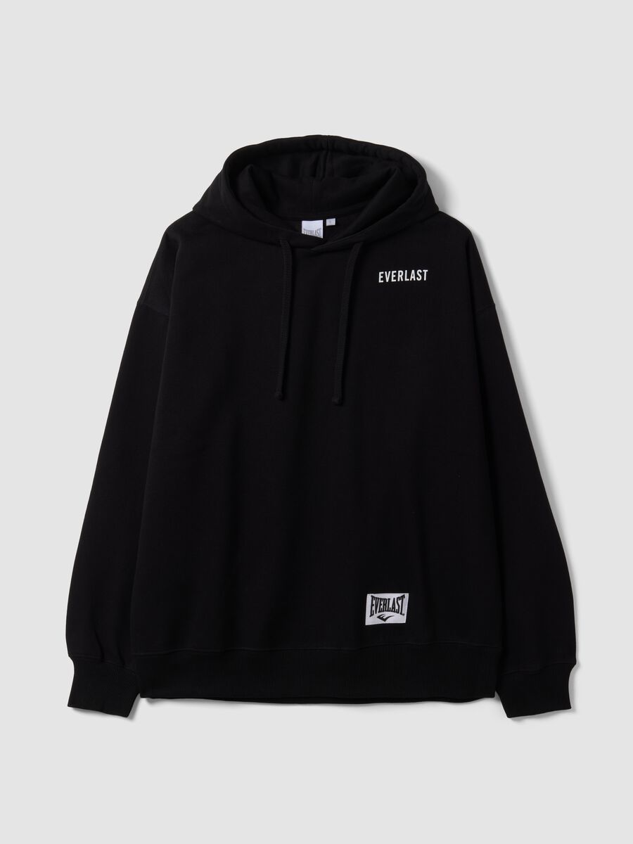 Black cotton-blend hoodie with logo_4
