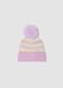 Multicolour patterned hat with pom-pom_0