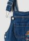Blue pure cotton denim dungarees with teddy bear motif for baby boy_3