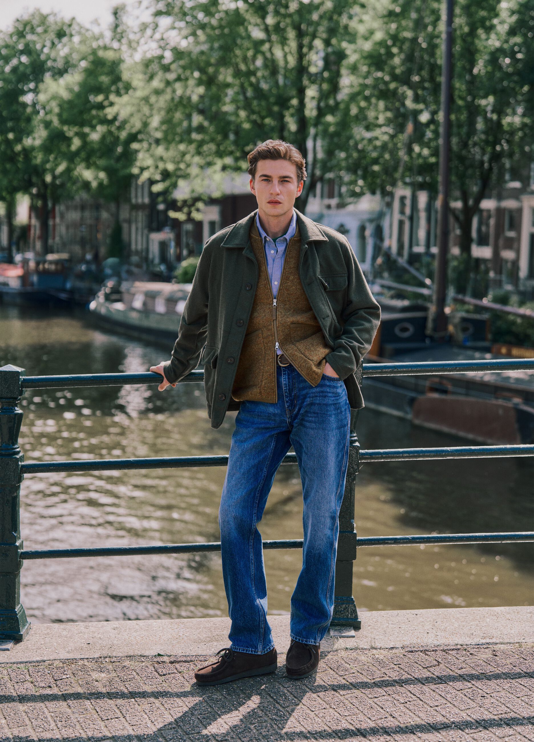 Brown Wool-Blend Gilet