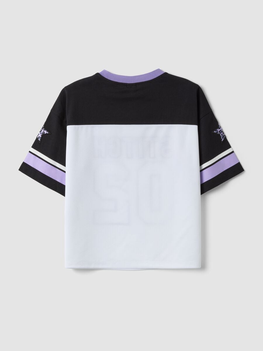 Girls&rsquo; white and black boxy-fit Lilo & Stitch T-shirt_1