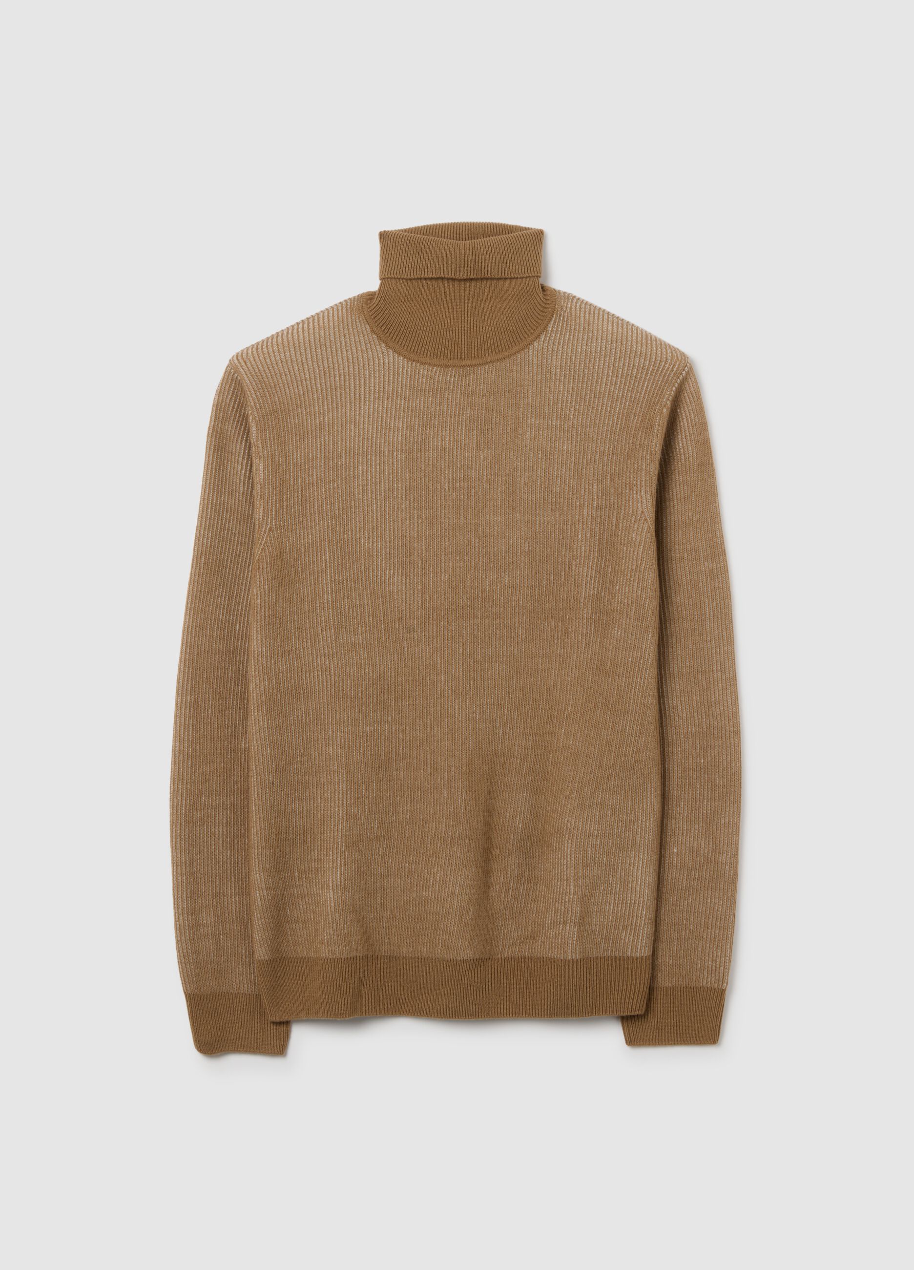 Brown Regular Fit Turtleneck