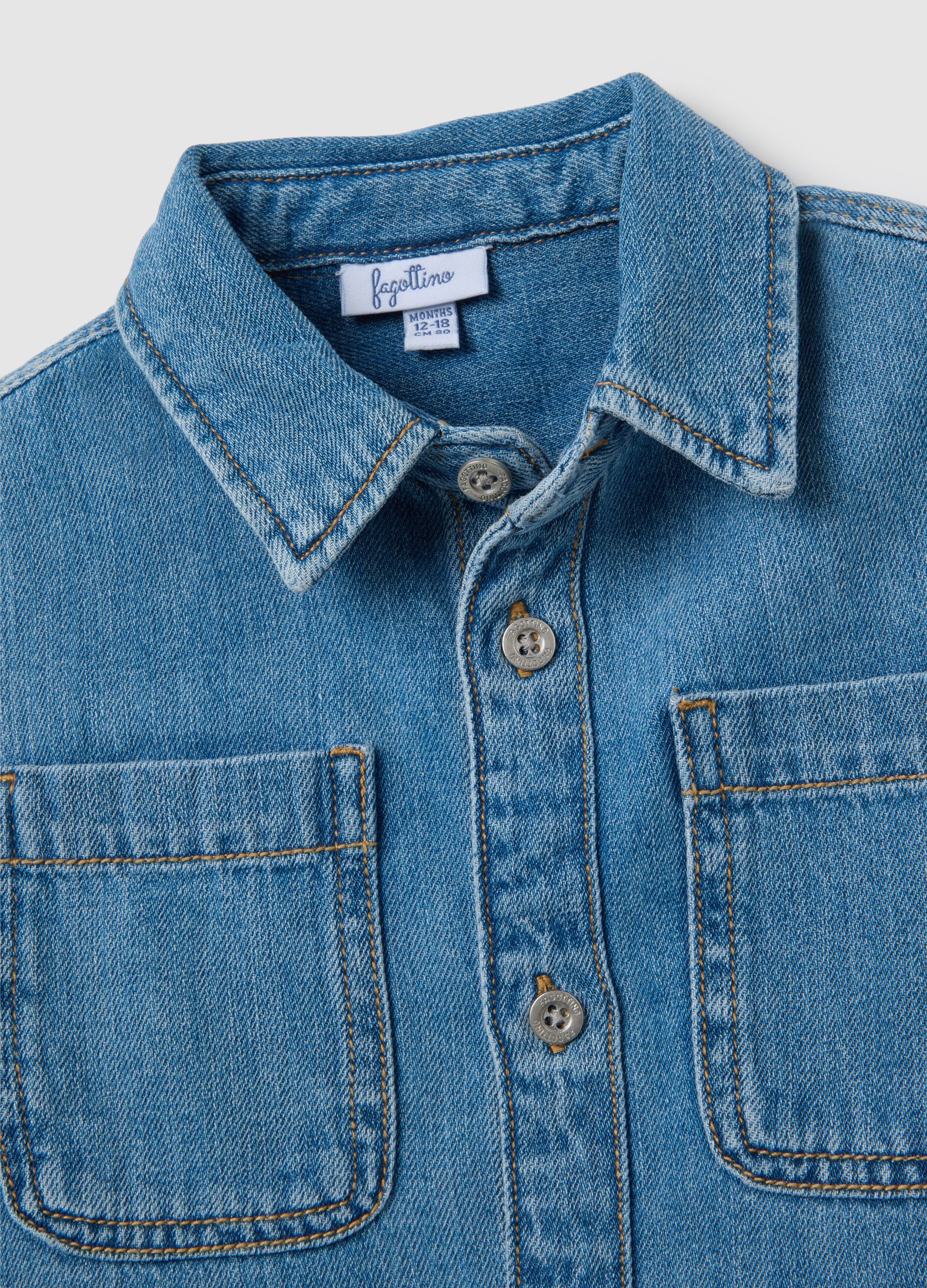 Baby denim shirt with collar