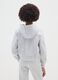 Girls' grey zip-up hoodie in pure cotton regular fit_1
