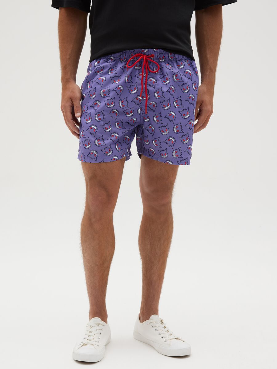 Costume da bagno da uomo in multicolor elasticizzato_1