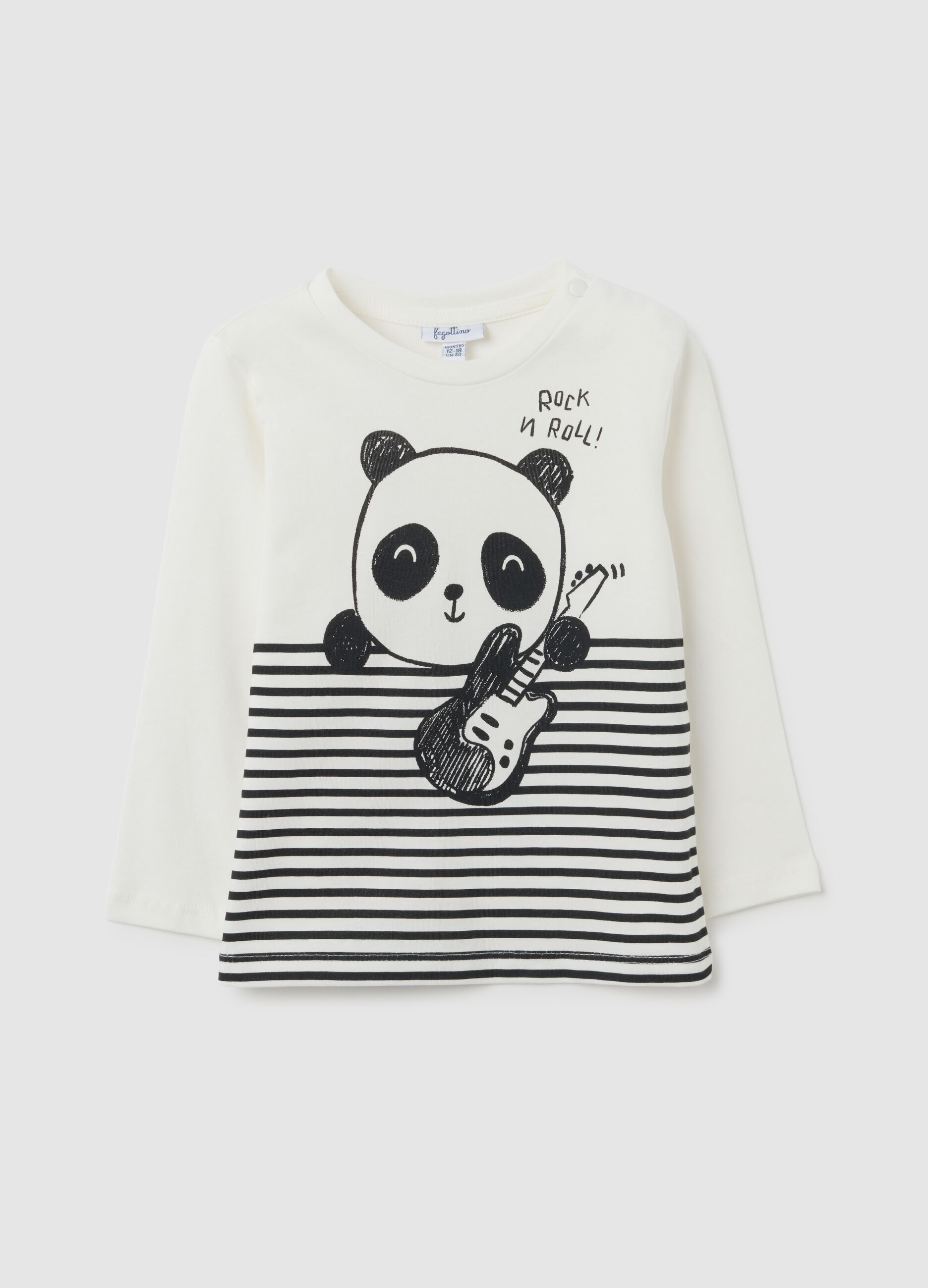 Maglietta a righe per bambino in puro cotone multicolor regular fit
