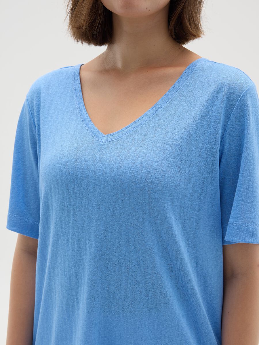 T-shirt da donna in misto azzurro regular fit_2