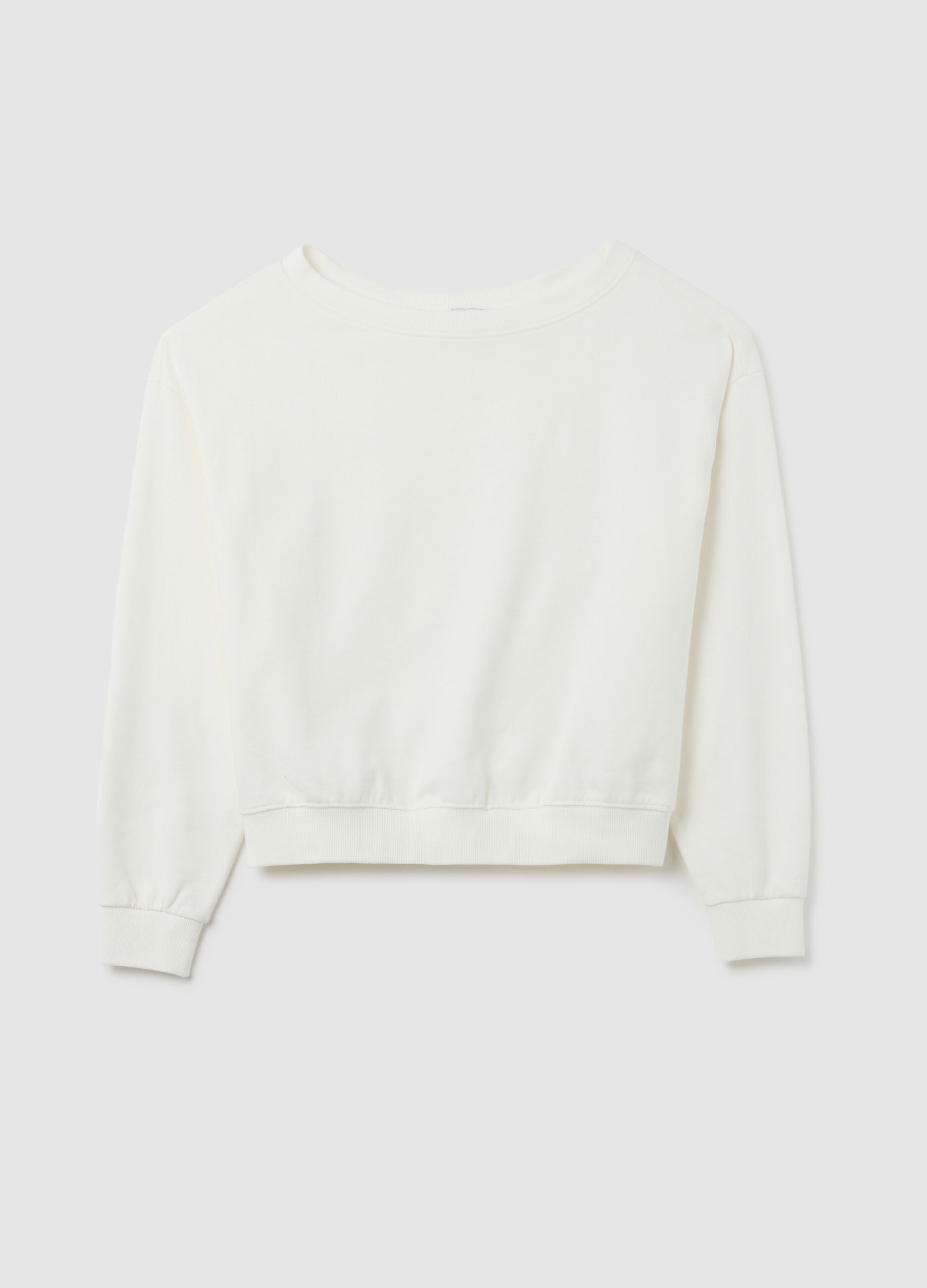 Felpa in puro cotone bianca regular fit