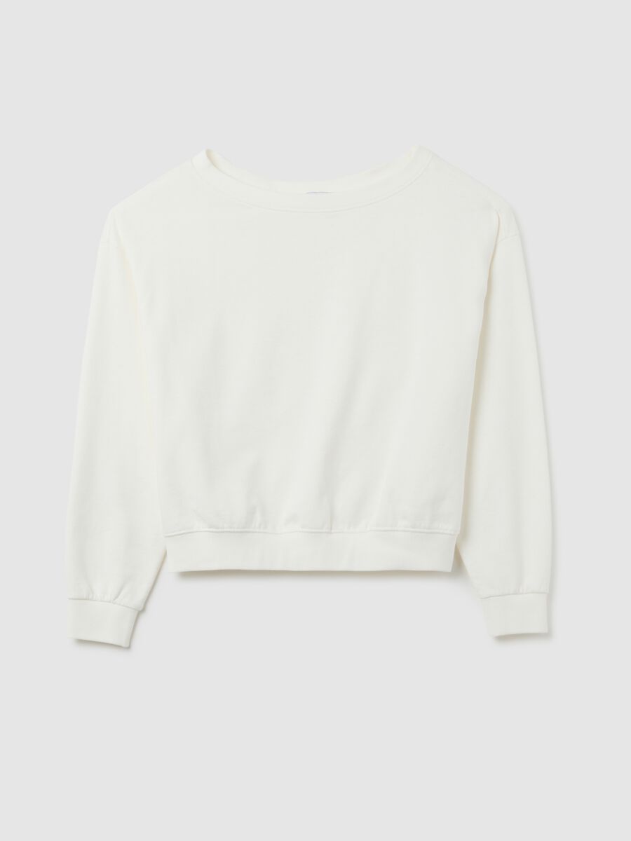 White Pure Cotton Sweatshirt Regular Fit_4