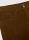 Brown stretch cotton and corduroy slim fit trousers_5