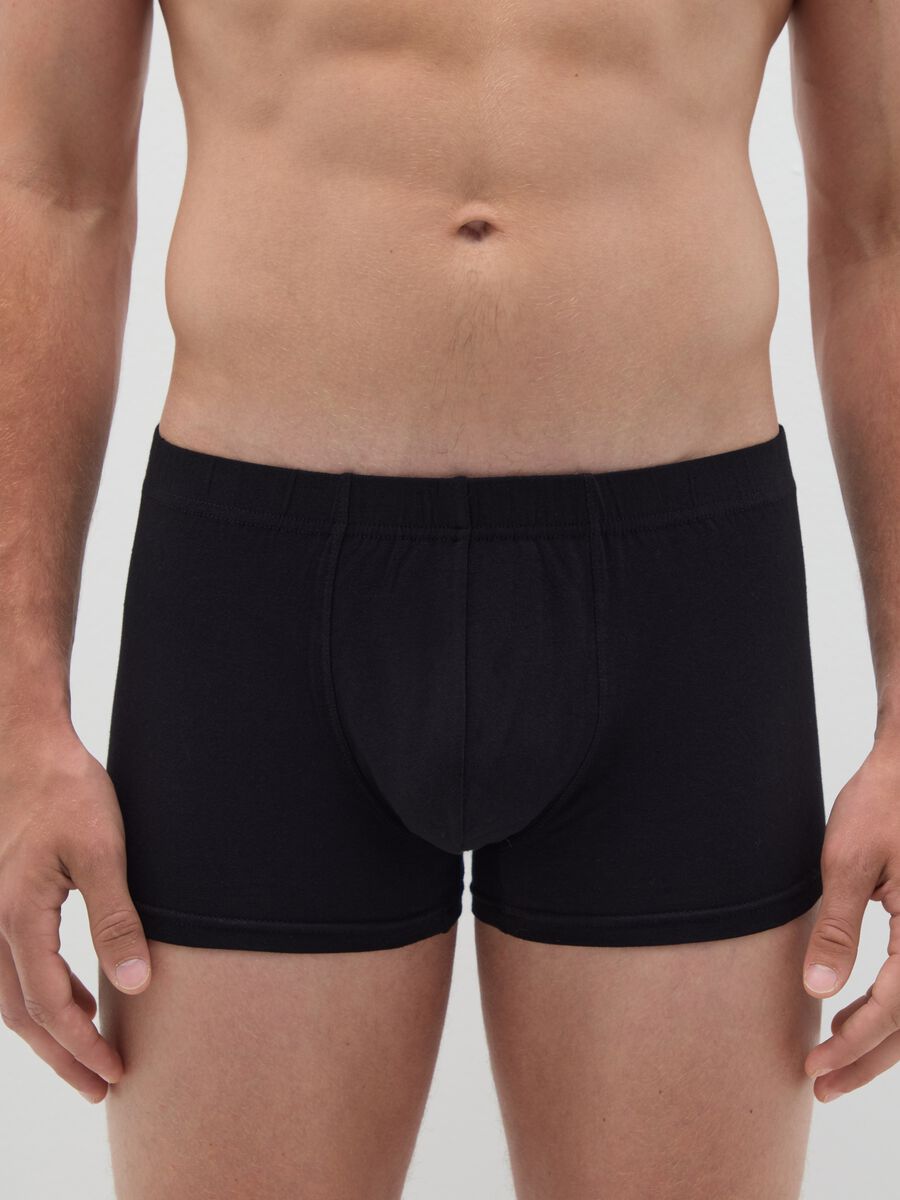 Tripack di boxer in cotone elasticizzato nero_1