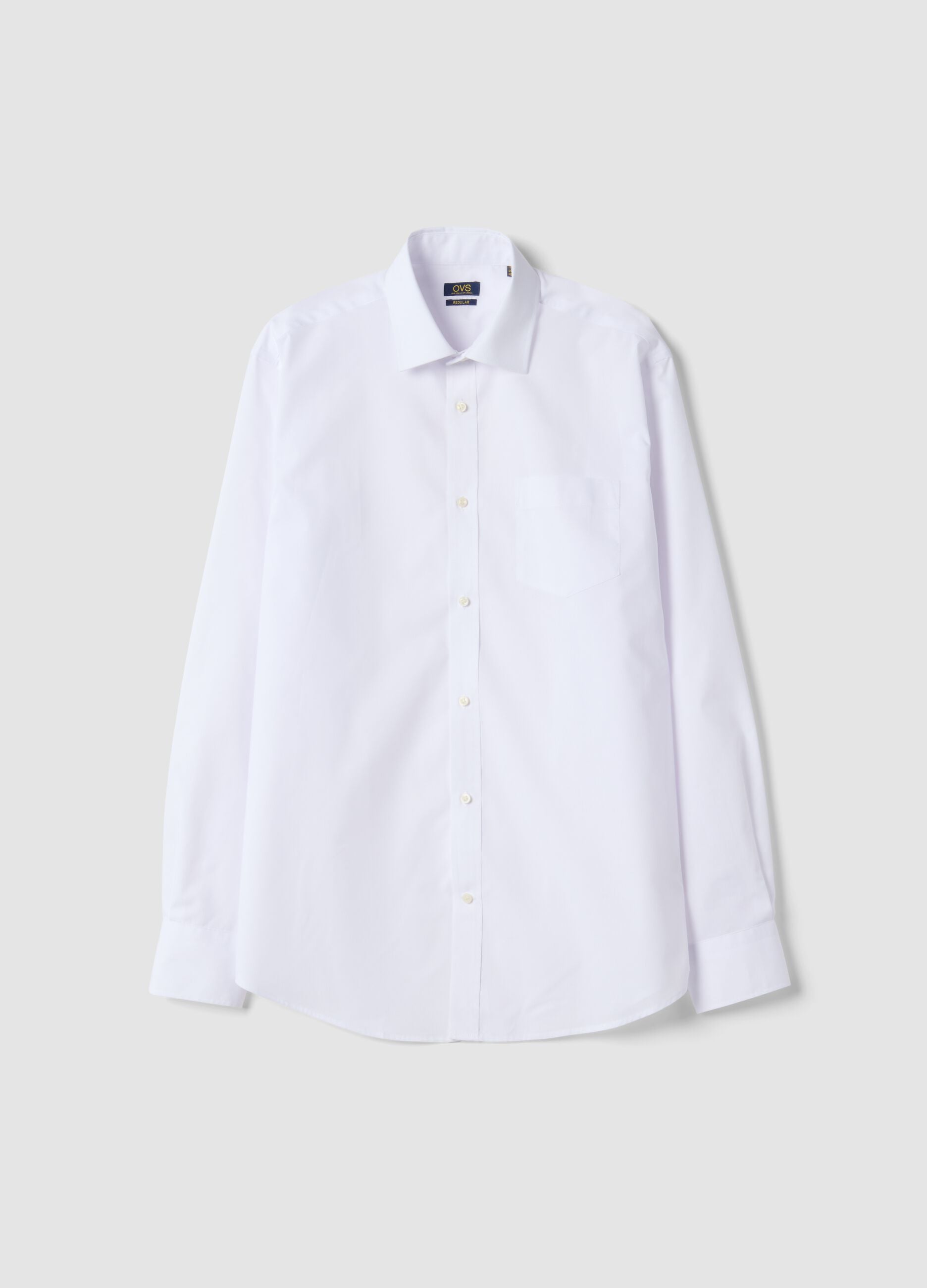 Camicia bianca regular fit con collo classico easy iron