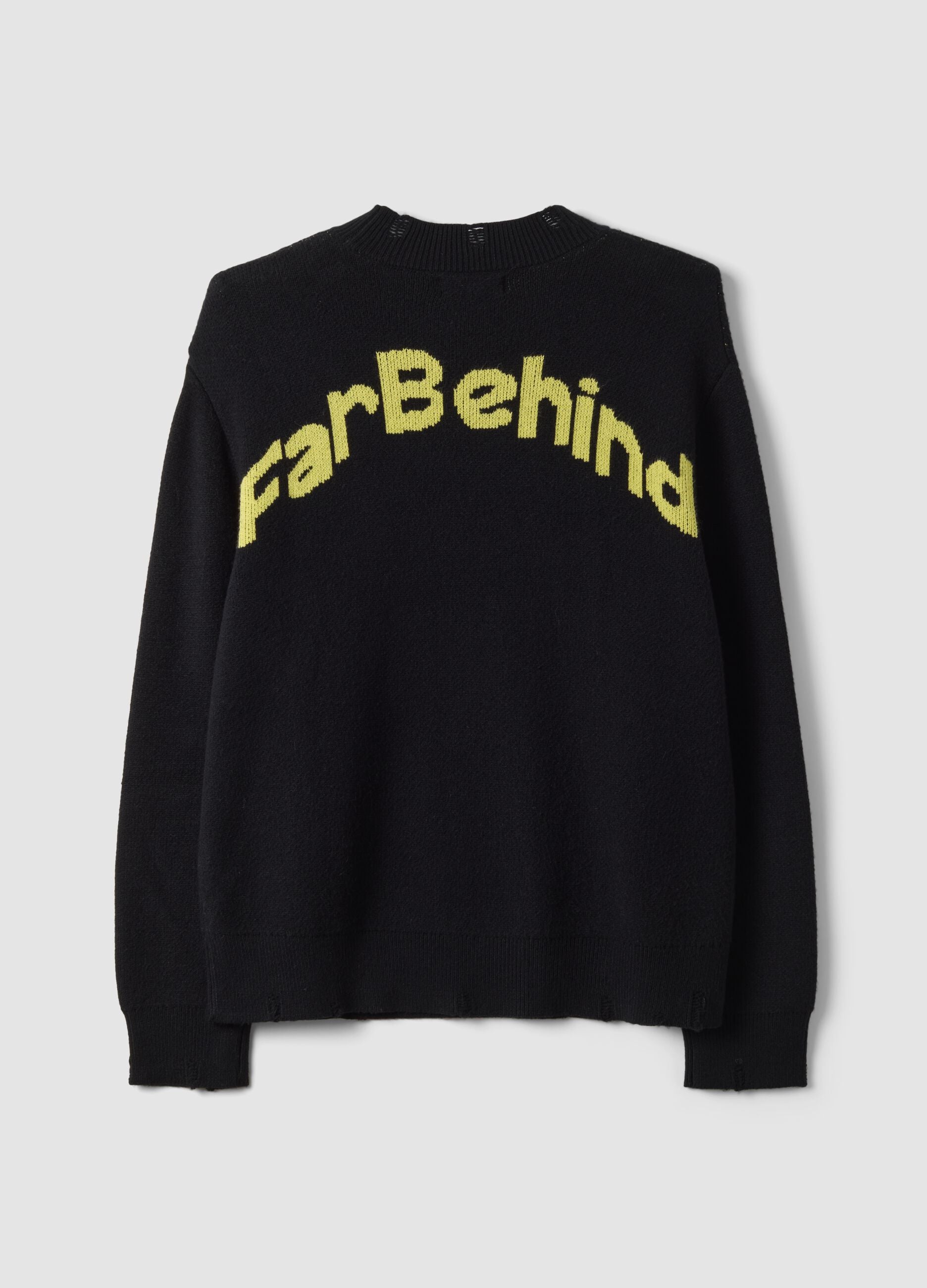 Black crew-neck jumper in viscose blend, oversized fit