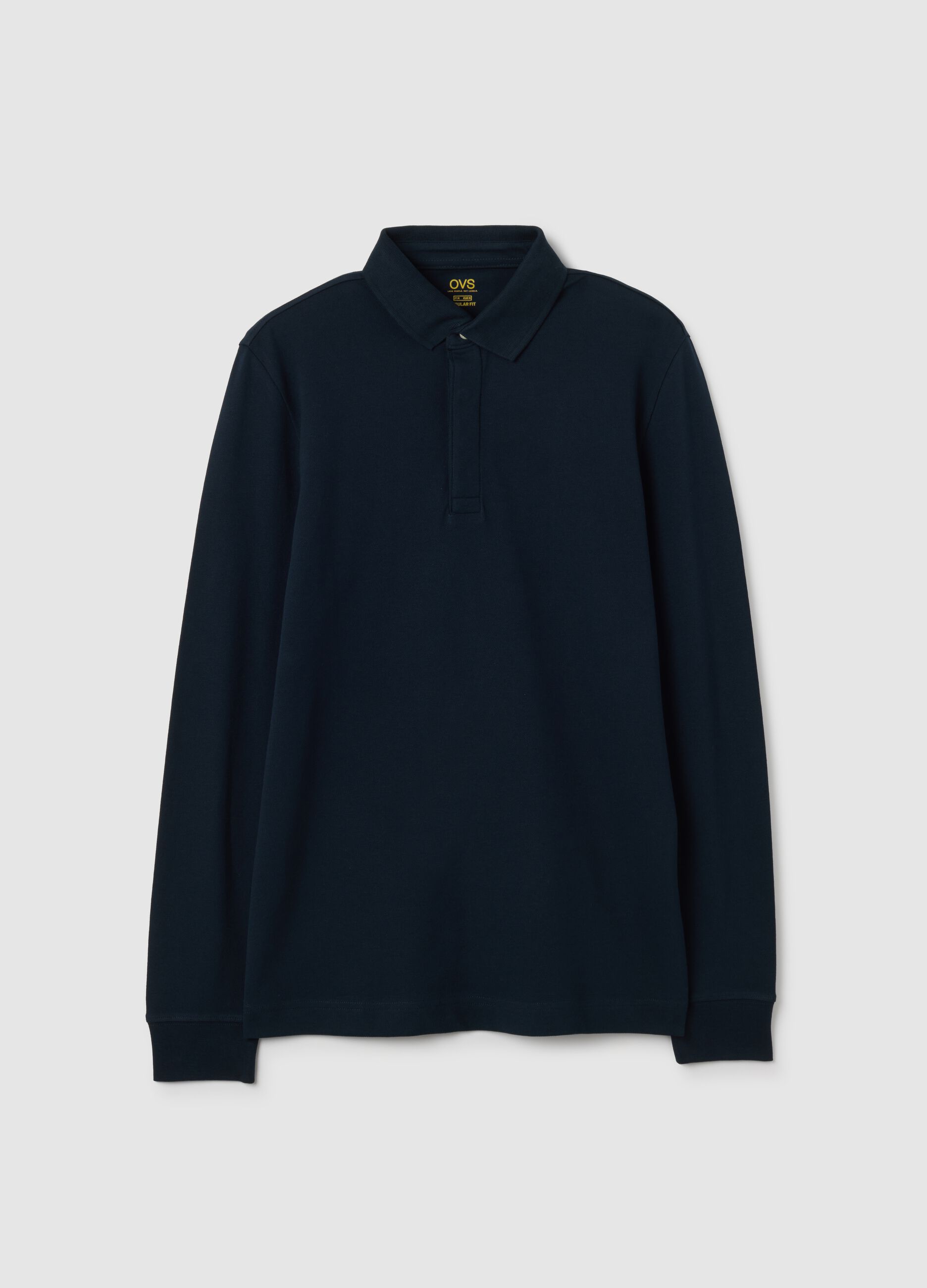 Polo in cotone elasticizzato blu regular fit