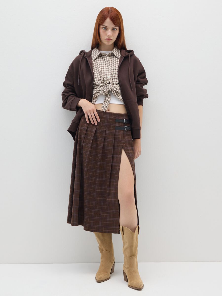 Oversized Brown Cotton Blend Sweatshirt_1