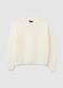 White crew neck sweater with oversized fit_4