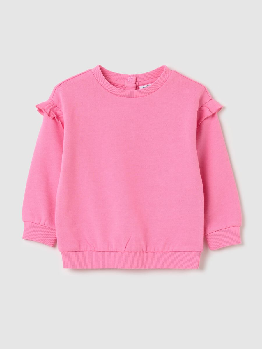 French terry sweatshirt with frills_0