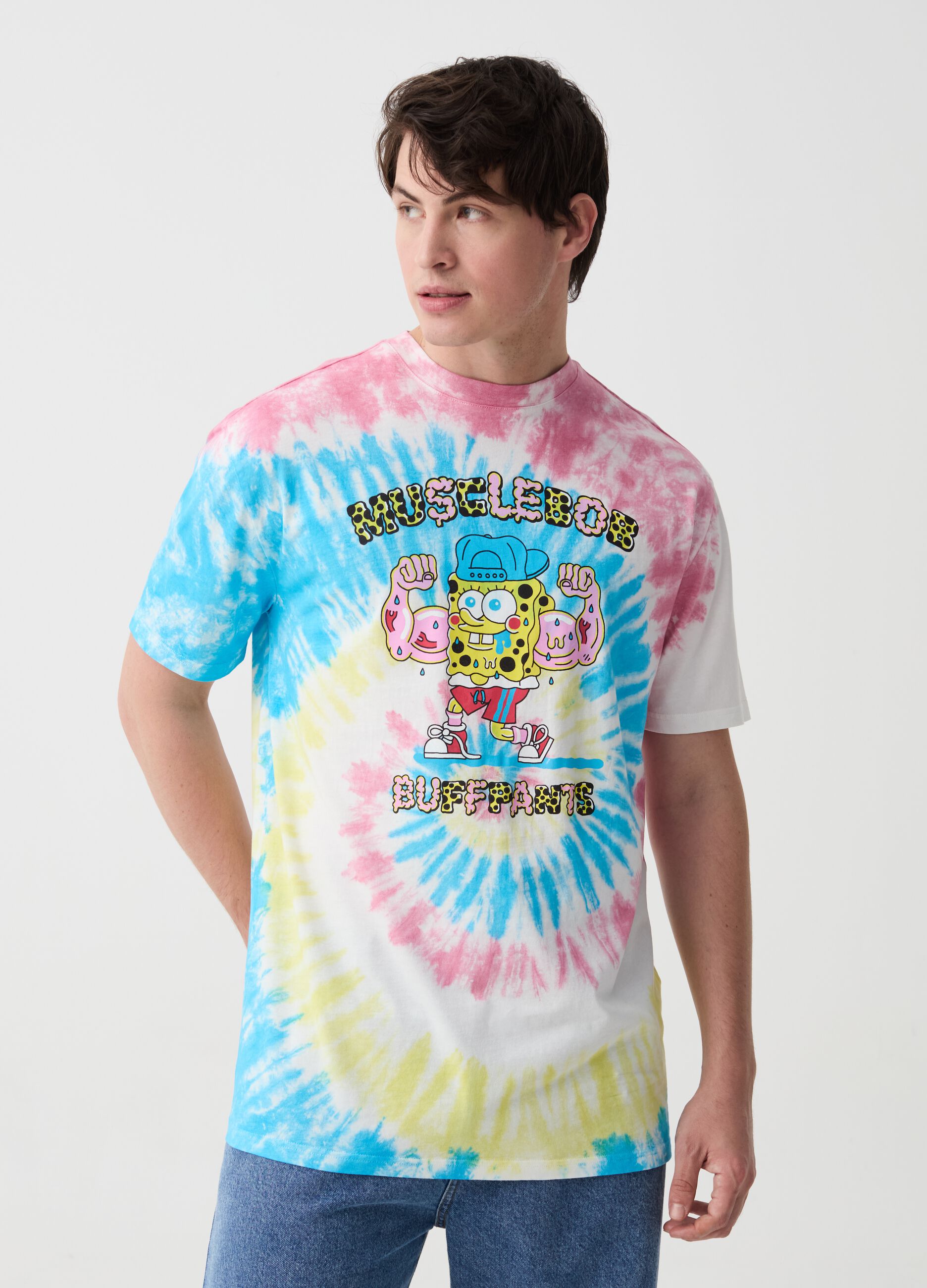 Ovs T-shirt in cotone con stampa Spongebob