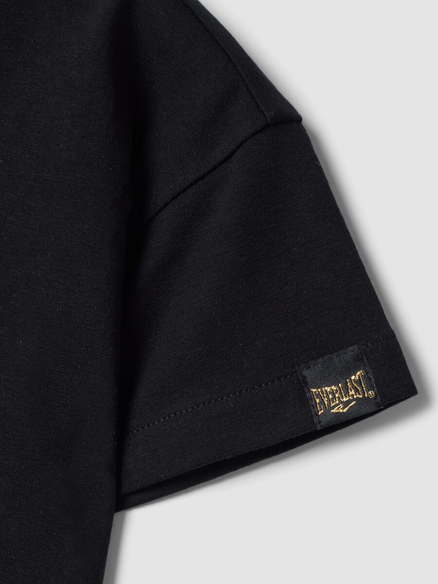 Girls&rsquo; black cropped stretch-cotton T-shirt with print_3
