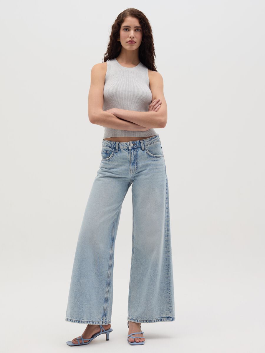 Ribbed tank top with halter neck_1