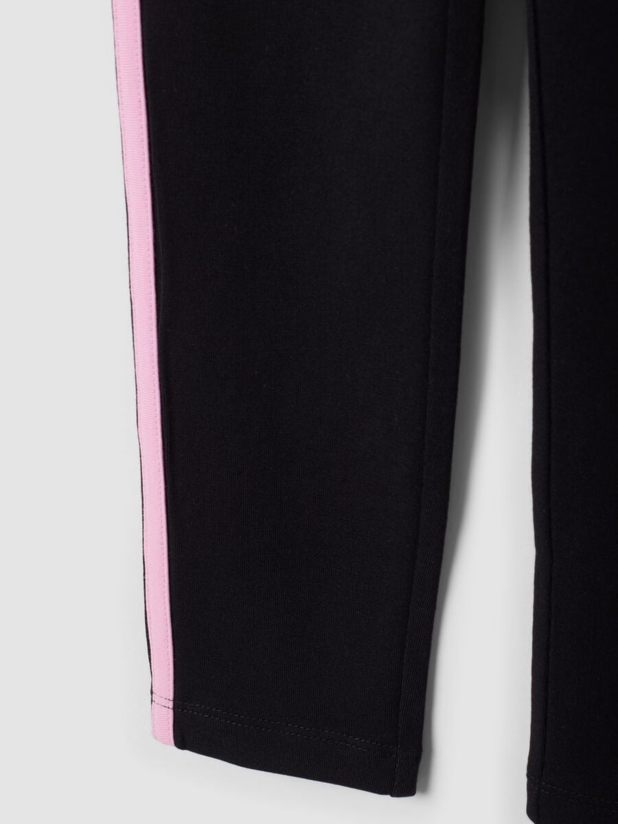 Leggings neri in cotone organico elasticizzato skinny fit per bambina_3