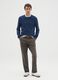 Brown stretch cotton regular fit trousers_2