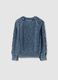 Children's blue pure cotton sweater, regular fit with knitted design_4