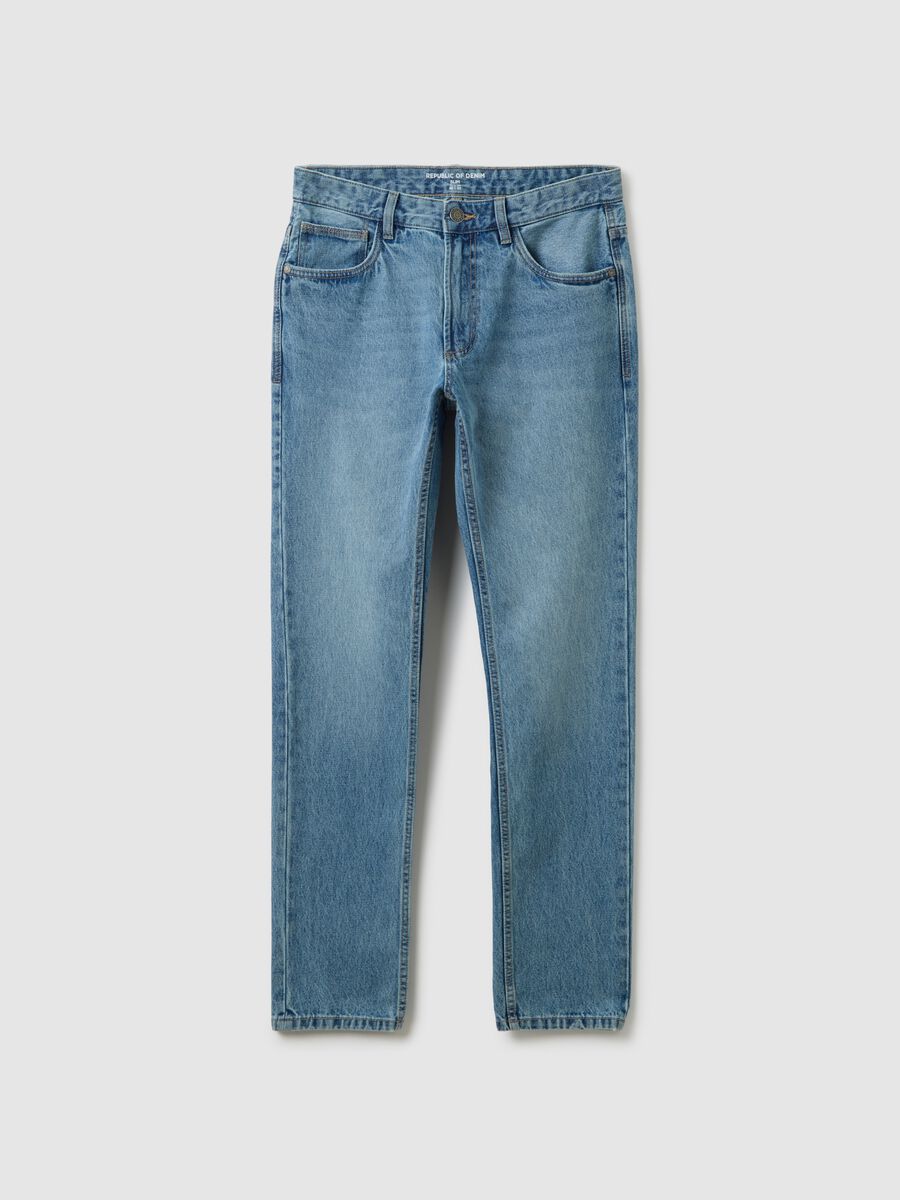 Slim Fit Blue Pure Cotton Jeans_4
