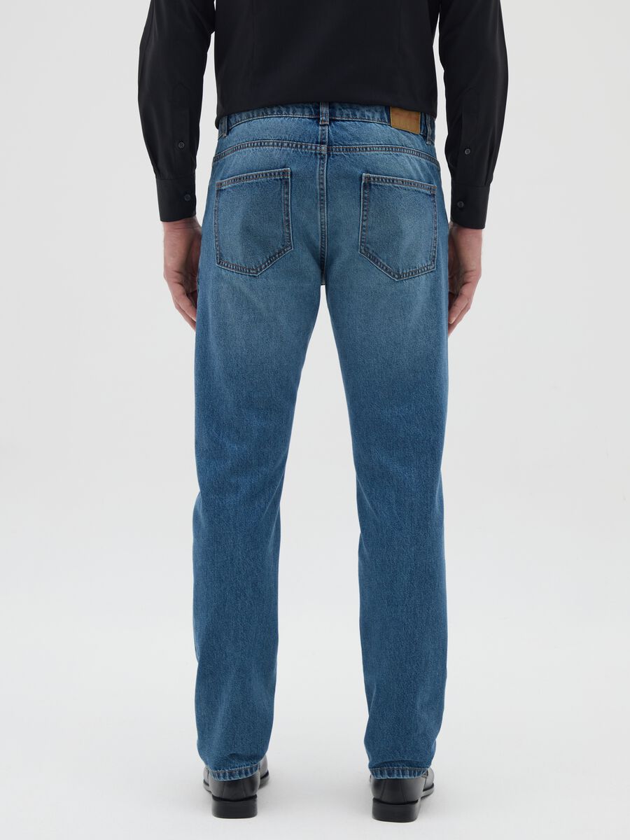 Men's Pure Cotton Blue Regular Fit Jeans_3