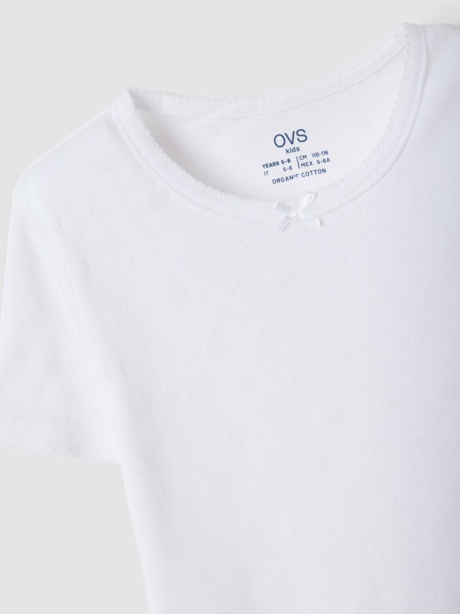 Pack of 2 pink and white organic cotton crew-neck T-shirts_2