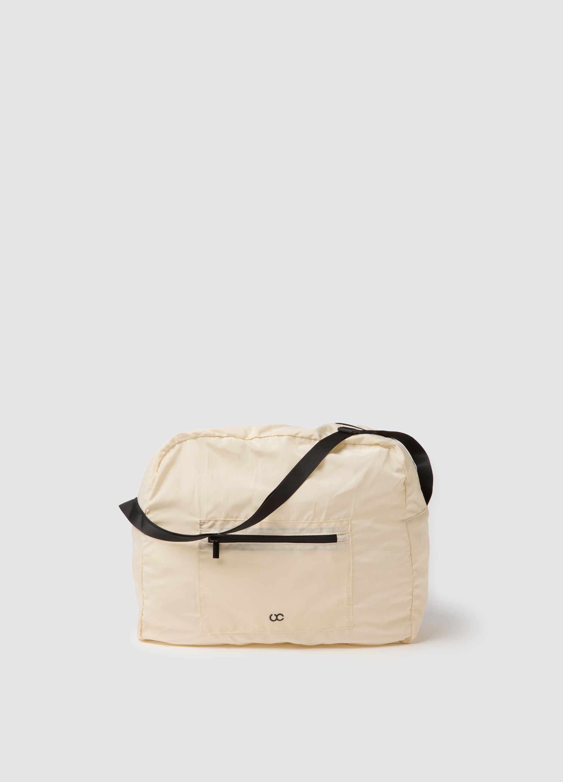 Beige shoulder bag with adjustable strap