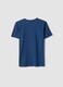 Boys' blue pure cotton T-shirt, relaxed fit with white collar_4