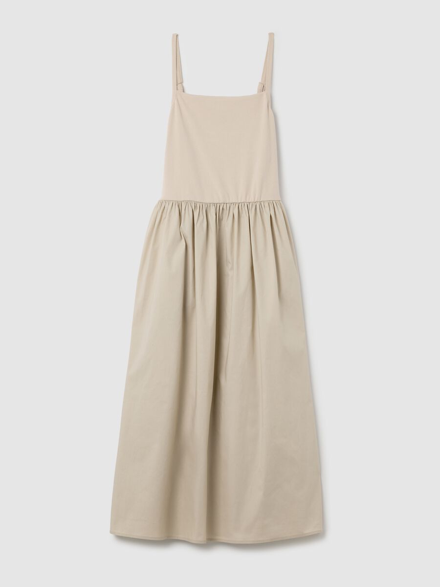 Stretch Cotton Beige Long Dress_4