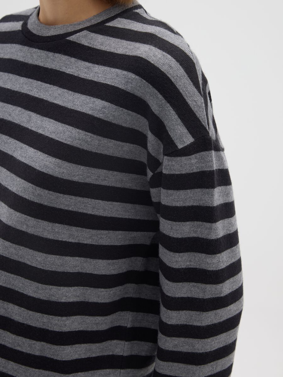 Multicolour striped regular fit sweater_3