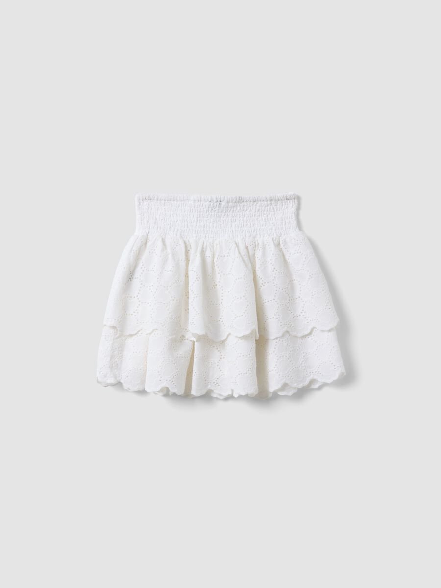 White pure cotton mini skirt_4
