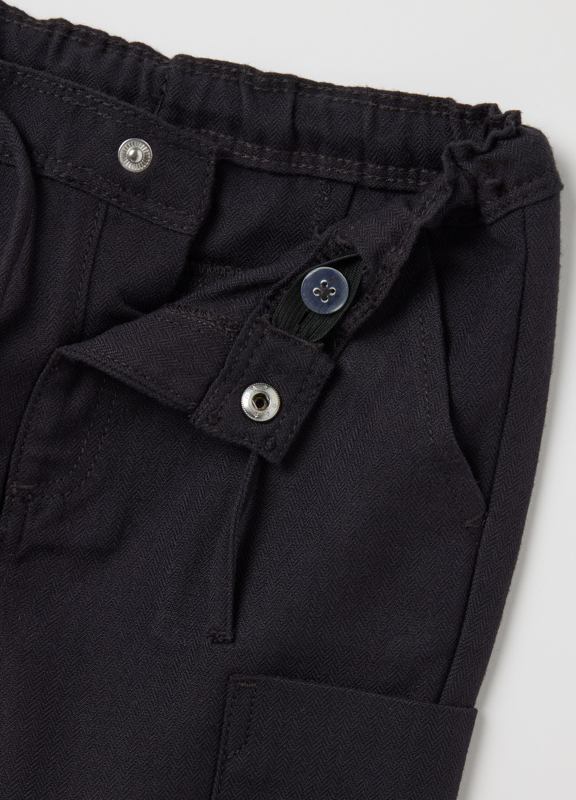 Regular fit black baby trousers