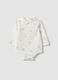 White organic cotton baby bodysuit with collar_0