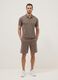 Brown cotton blend regular fit shorts_0