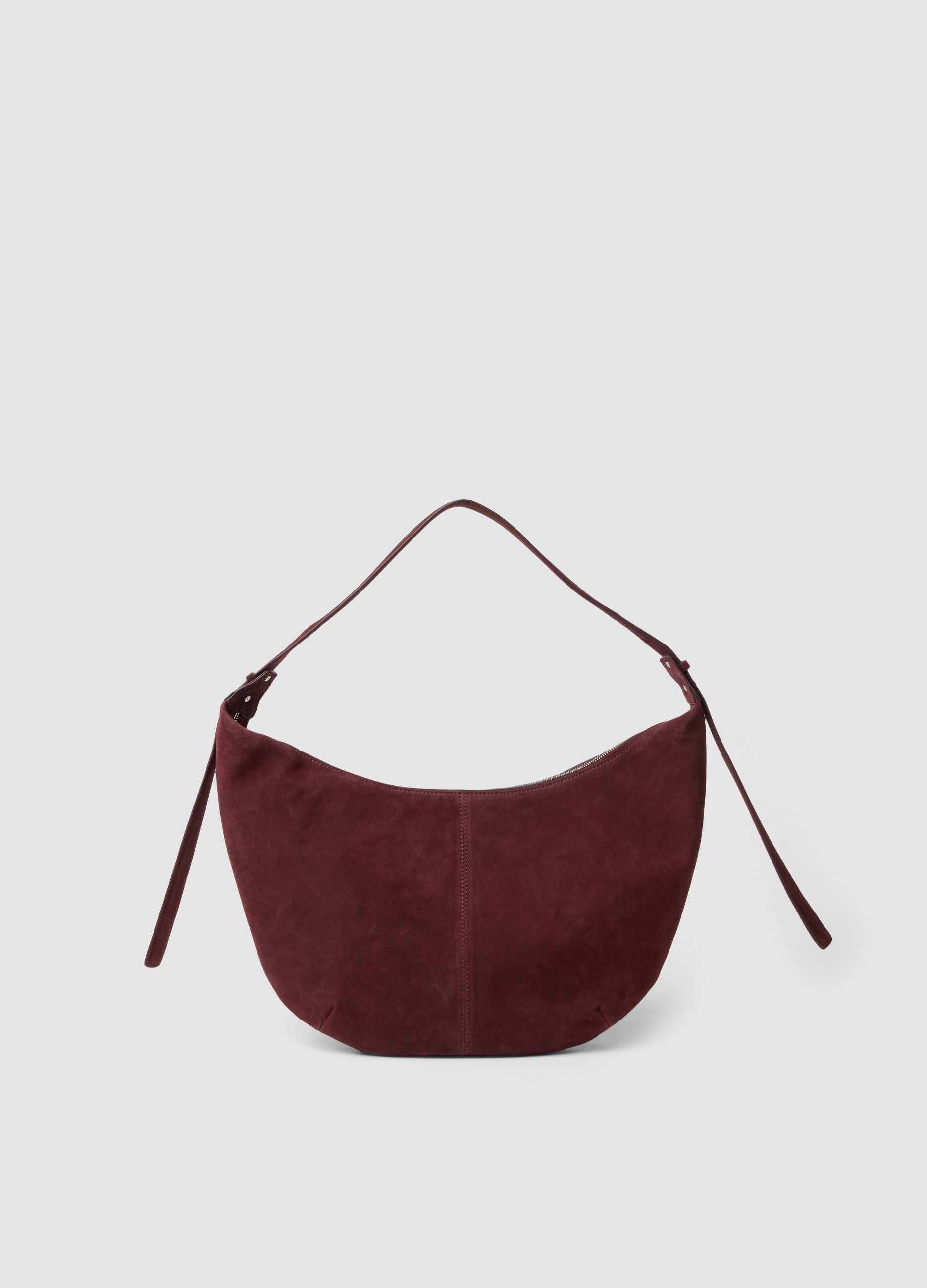 Red genuine leather shoulder bag