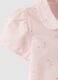 Girls' pure cotton pink polo with floral pattern, regular fit_3